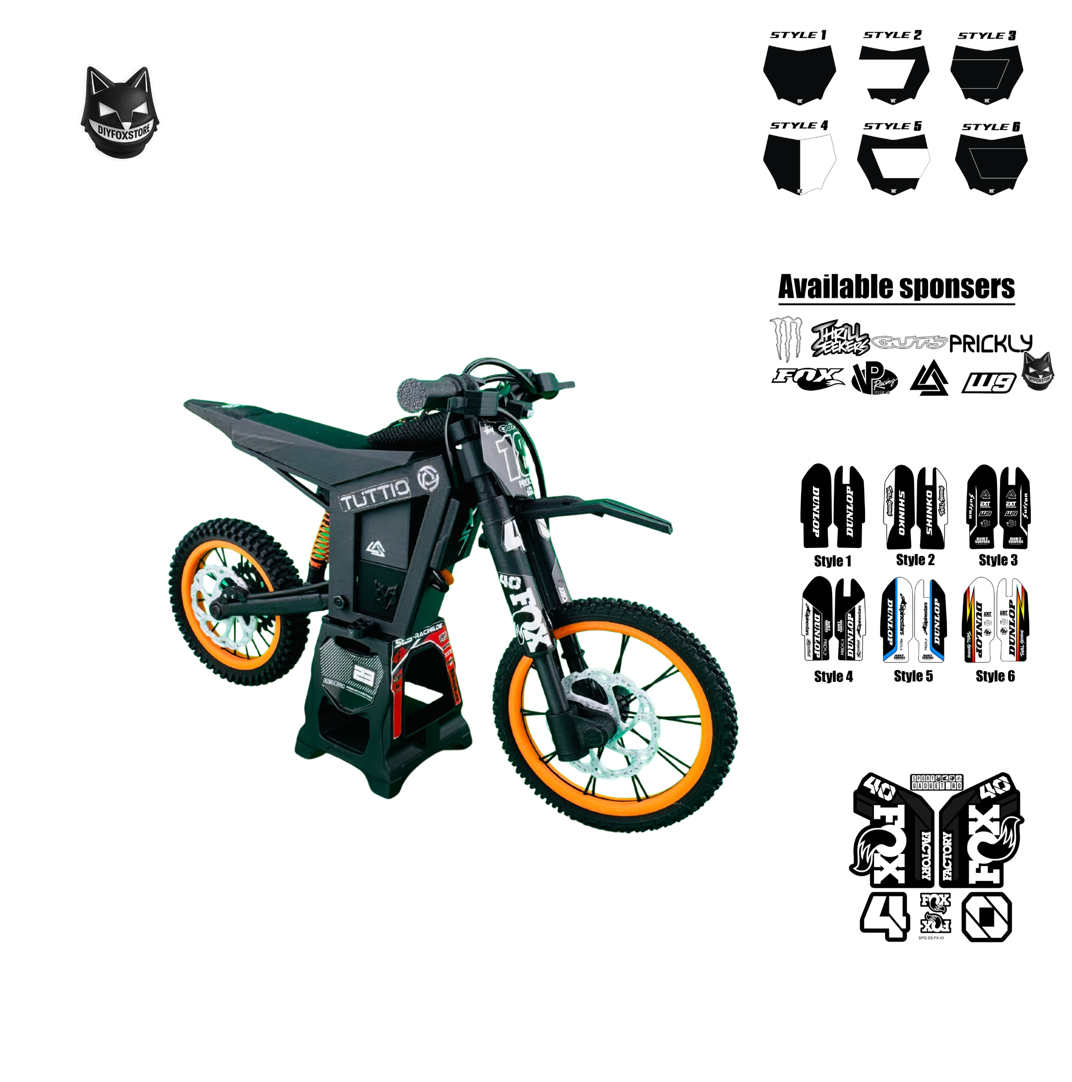 Mini Electric Dirt Bike 3D Scale Model – Tuttio 3D Style Inspired Collectible