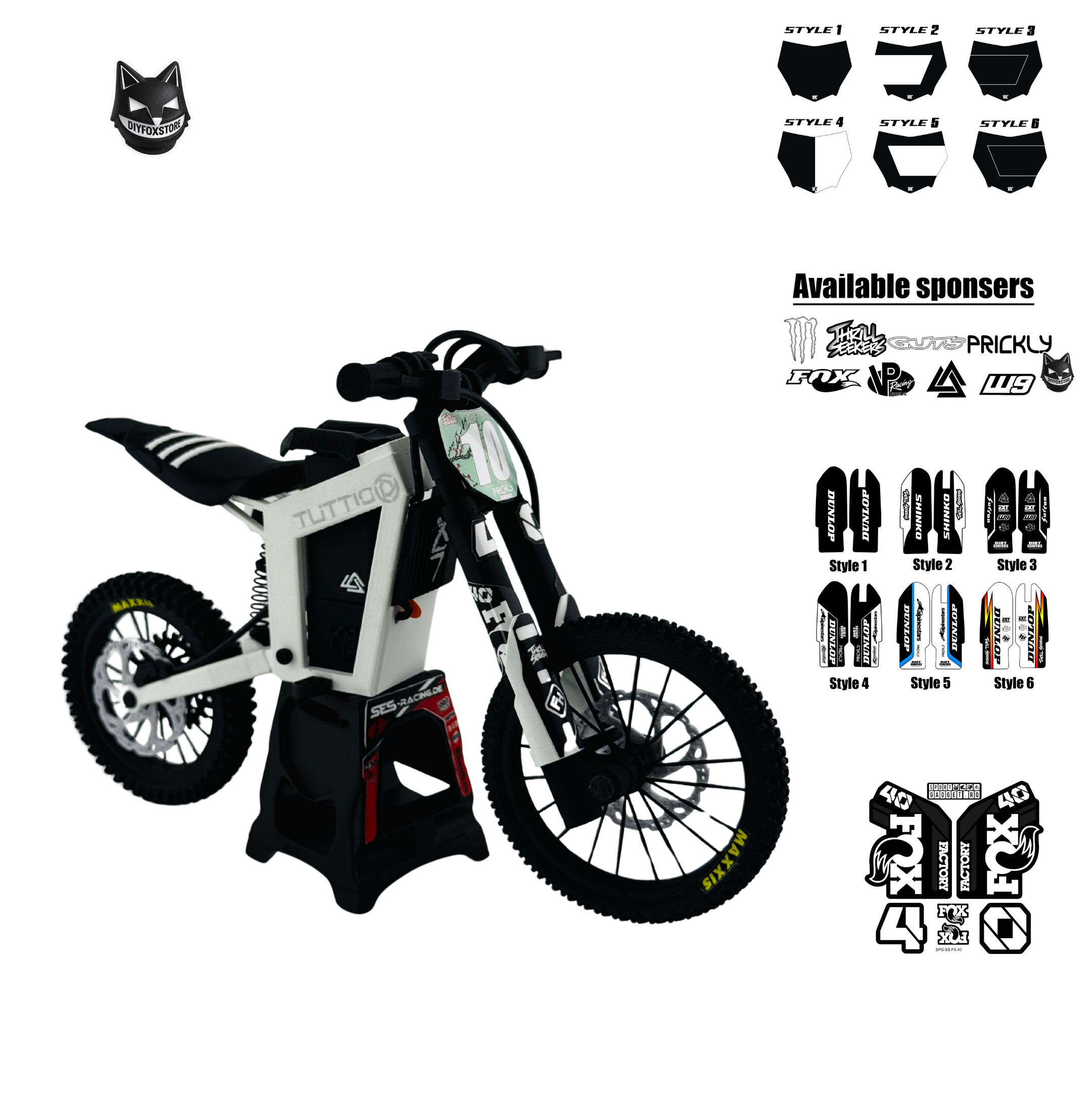 Mini Electric Dirt Bike 3D Scale Model – Tuttio 3D Style Inspired Collectible