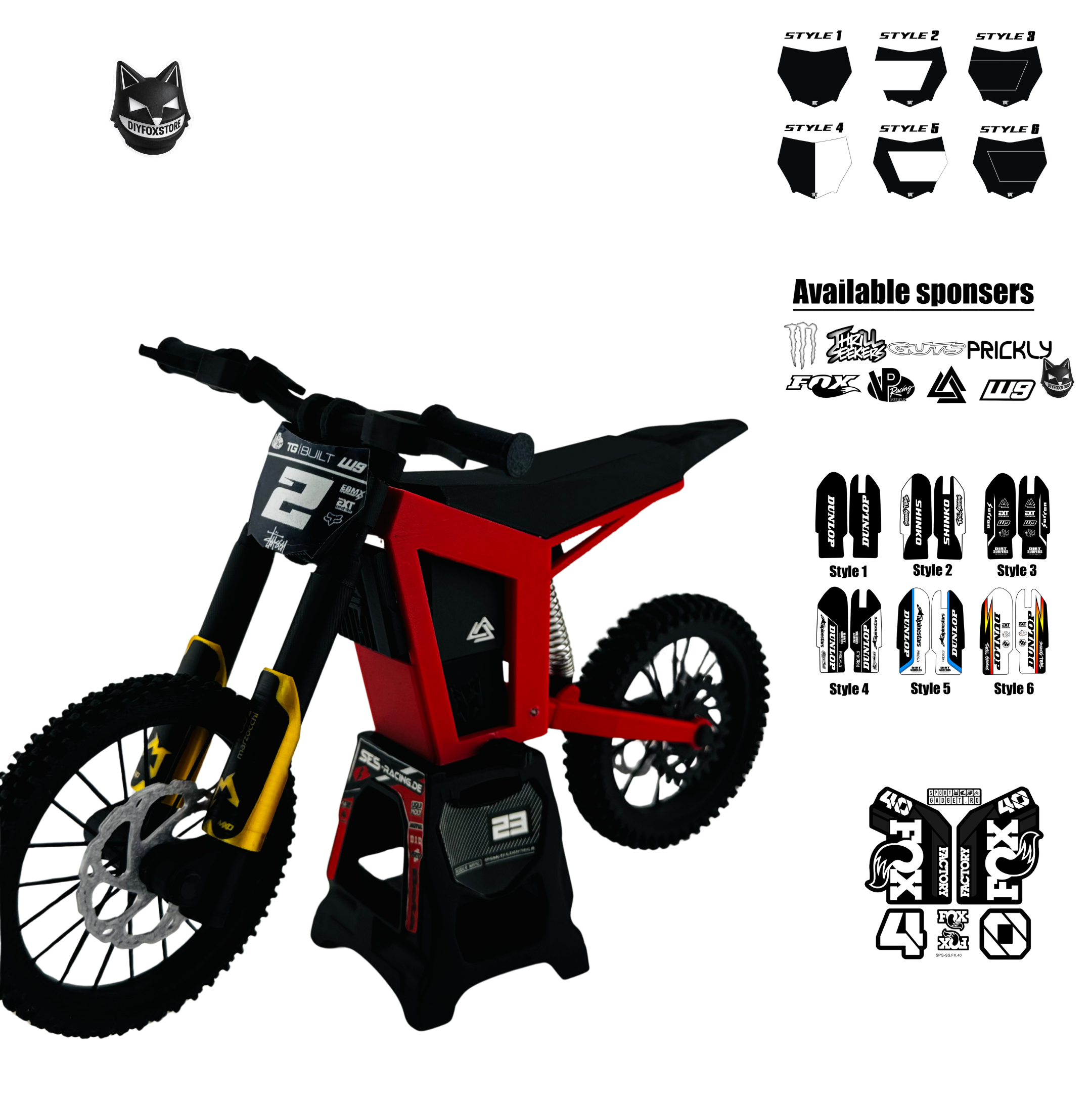 Mini Electric Dirt Bike 3D Scale Model – Tuttio 3D Style Inspired Collectible