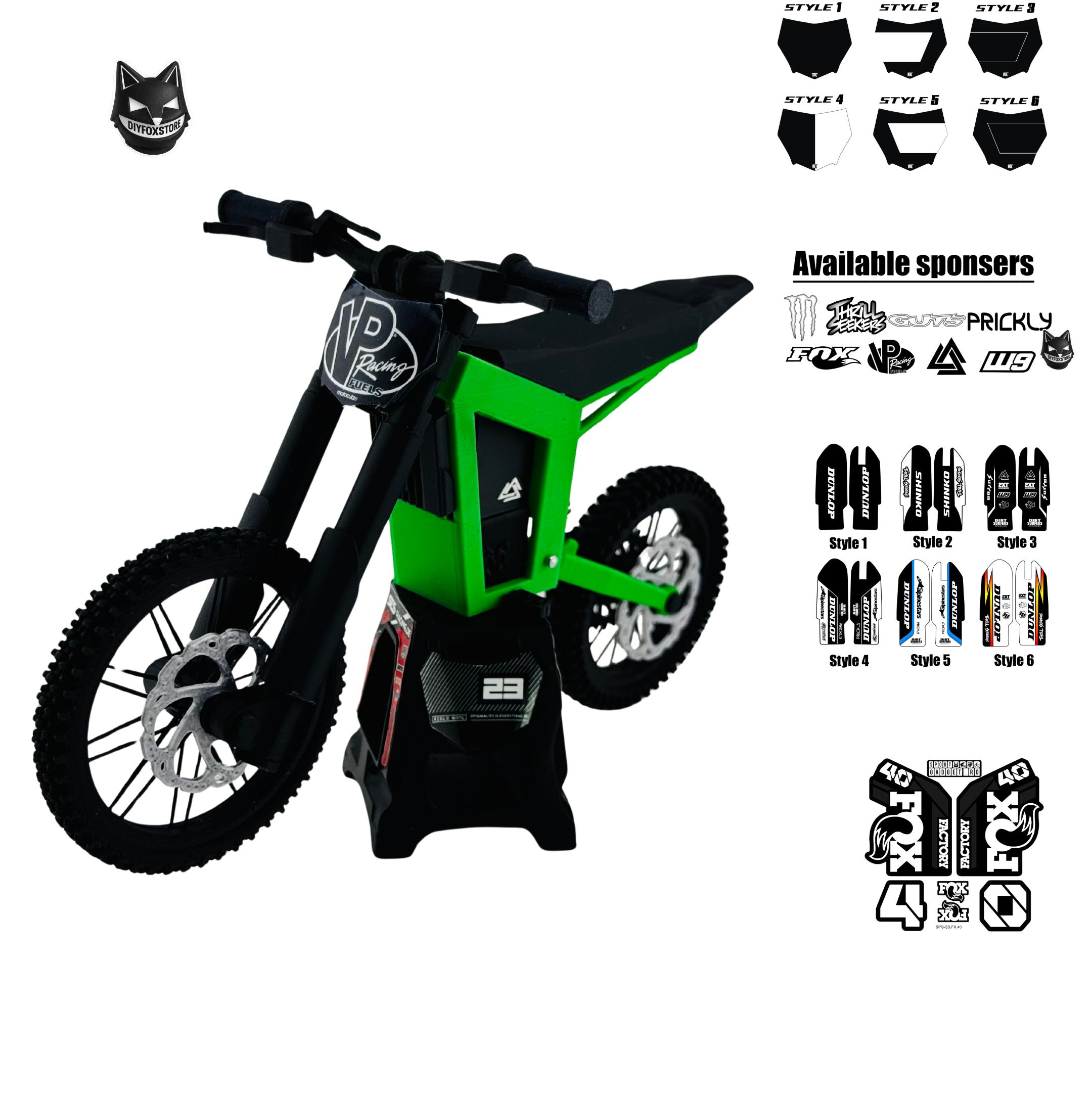 Mini Electric Dirt Bike 3D Scale Model – Tuttio 3D Style Inspired Collectible