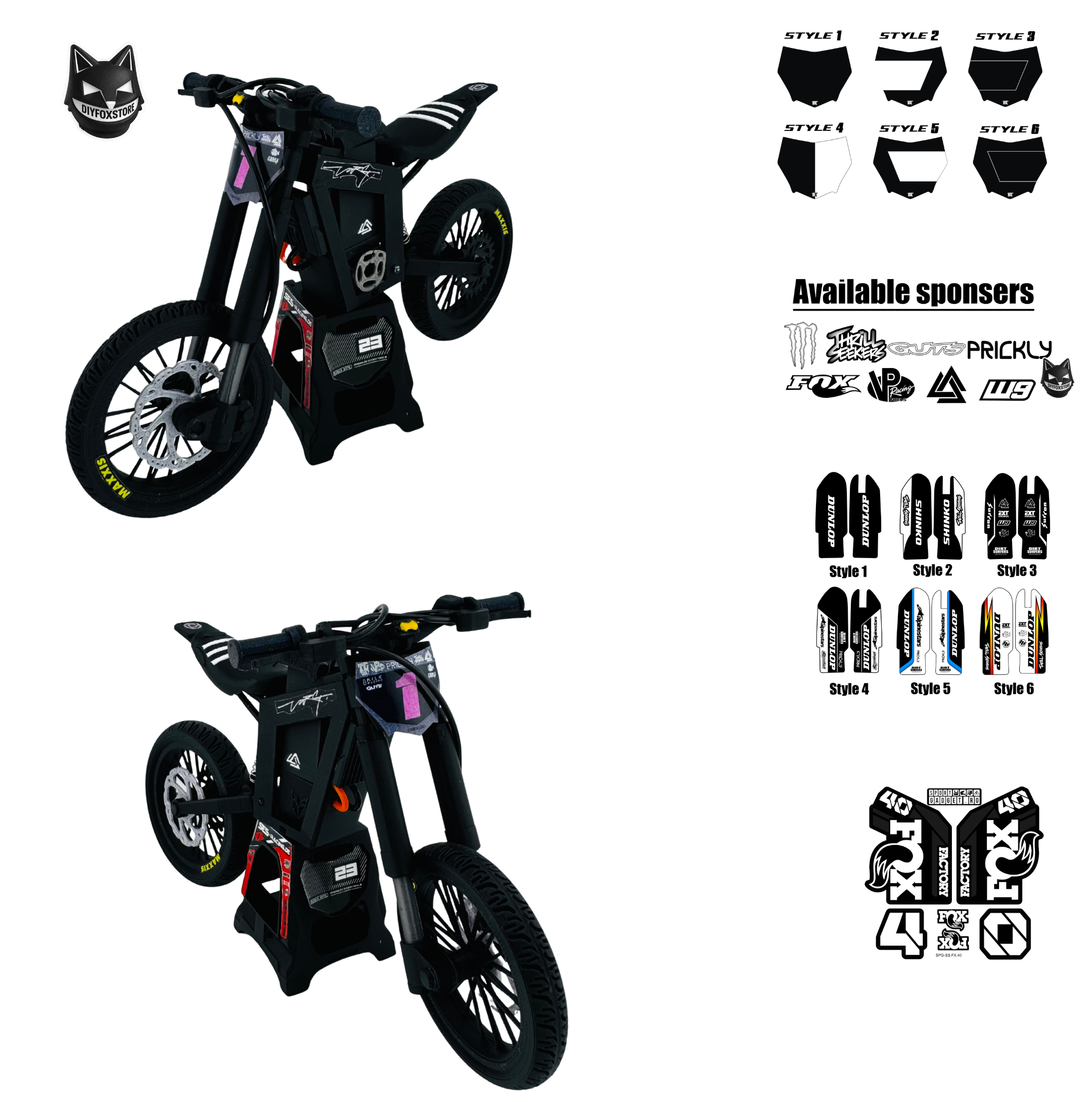 Mini Electric Dirt Bike 3D Scale Model – Tuttio 3D Style Inspired Collectible