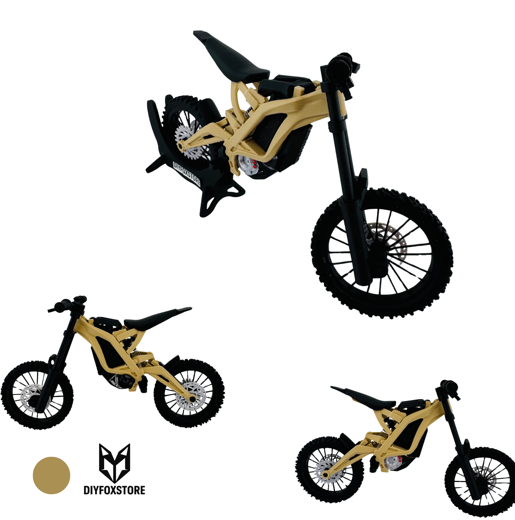 Mini Electric Dirt Bike 3D Scale Model – Basic Display Collectible | DIYFOXSTORE