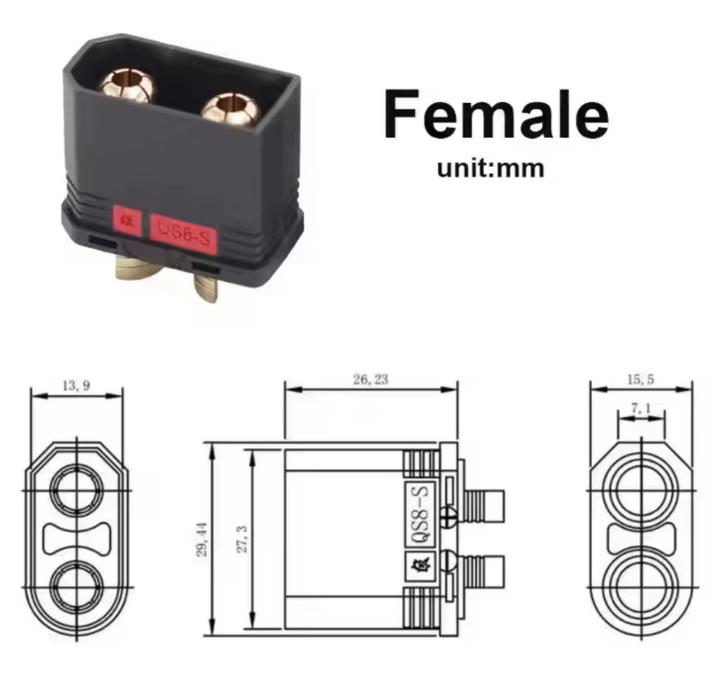 Diyfox550Amp QSC8 High Power Battery Connector Plug for SurRon Talaria eBikes Scooters RC Drones Toys DIY Battery Mods Ultra bee surRon
