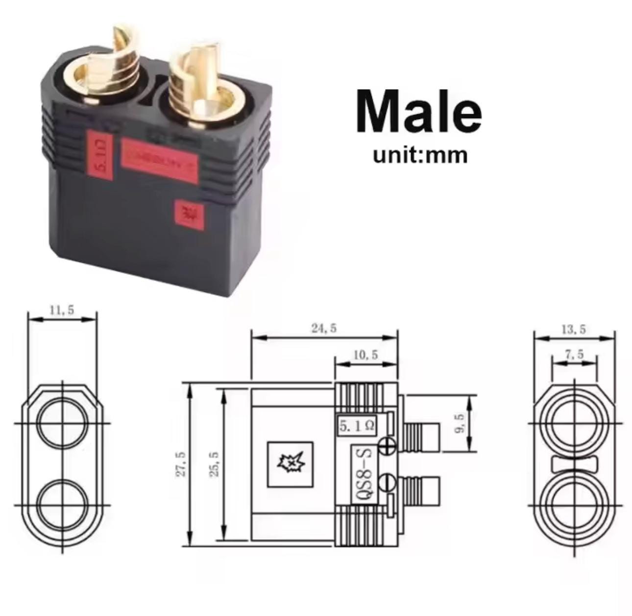 Diyfox550Amp QSC8 High Power Battery Connector Plug for SurRon Talaria eBikes Scooters RC Drones Toys DIY Battery Mods Ultra bee surRon